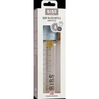 BIBS Babyflaske - Glass - 225 ml - Naturgummi - Baby Blue - - OneSize - Babyflaske