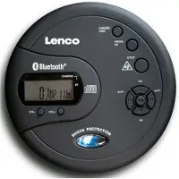 Lenco CD-300BK - Portable Bluetooth CD-MP3 player with antishock - Black