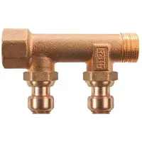 Roth EURO-red indstik fordelerrør 2 afg. x 15 mm. Støttebøsning i aisi 316 medfølger