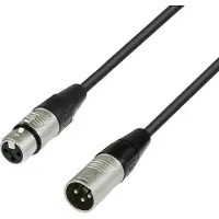 Adam hall DMF 0100, 1 m, XLR/XLR, Hankjønn/hunkjønn, Sølv, Sort, 4,5 mm