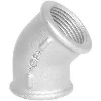 GF Vinkel 45° galvaniseret muffe/muffe 1 1/4