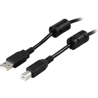 Deltaco - USB-kabel - USB (hann) til USB-type B (hann) - USB 2.0 - 5 m - svart