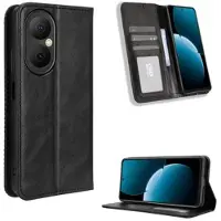 Mtp Products Huawei Enjoy 80 Retro Lommebok-deksel med Magnetisk Lukning - Svart