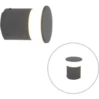 QAZQA Moderne utendørslampe mørkegrå 12 cm inkl. LED - Bar