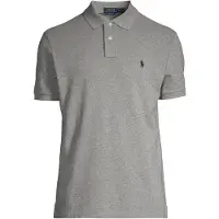 Ralph Lauren for man. 710666998006 Custom Fit grey polo shirt (XXL), Casual, Cotton, Short sleeve