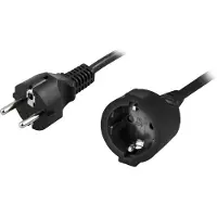 Deltaco DEL-112U - Strømforlengelseskabel - power CEE 7/7 til CEE 7/4 - 10 m - rett kontakt - svart