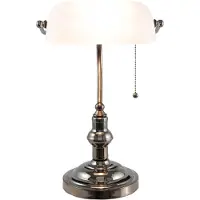 Clayre & Eef 5100W skrivebordslampe med hvit glasskjerm