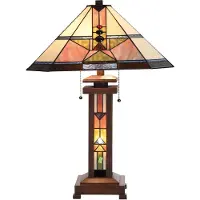 Clayre & Eef Bordlampe Leondra i Tiffany-stil