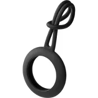 Deltaco - Eske for sikkerhetsmerke - silikon - svart - for Apple AirTag