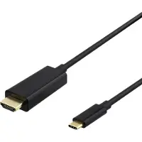 Deltaco - Adapterkabel - 24 pin USB-C hann til HDMI hann - 2 m - svart - 4K 60Hz støtte