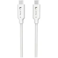 Lippa USB-C/USB-C-kabel - 1 m, 10 Gbps, 100 W - Hvit