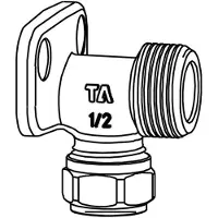 Ta Dækvinkel 15 mm 3/4 n chrom