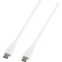 Deltaco USB-C til USB-C-kabel 2 m / 60W ladekabel / USB-C-kabel hvit / hurtigladingskabel