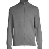 Gant for man. 8030164 Casual cotton cardigan with grey zip fastening (M), Long sleeve