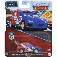 Mattel Disney Pixar Cars Disney and Pixar Cars World Grand Prix Raoul CaRoule, Bil, 3 år, Metall, Blå, Rød, Hvit