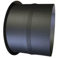 KIERULFF 200 mm Metalbestos Sorte røgrør murbøsning, lige 100 mm