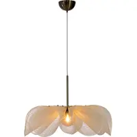 Markslöjd Hengelampe Styrka, Ø 75 cm, messing/beige, bananfiber
