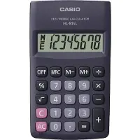 Casio HL-815L, Lomme, Grunnleggende, 8 sifre, 1 linjer, Batteri, Sort