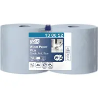 Tork Aftørringspapir W1/W2 Plus kombi 2-lag blå - (2 ruller pr. karton)