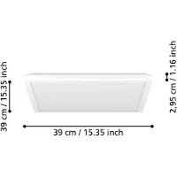 Eglo connect LED-taklampe Rovito-Z, hvit, 39 x 39 cm