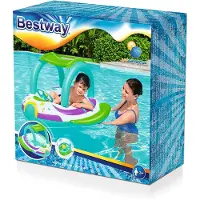 Bestway Luftmadrass m. Brem - 107 x 112 cm - Space Splash - - OneSize - Badedyr