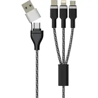 Sinox beslag Sinox SHD04960, 1 m, USB C, USB C/Micro-USB B/Lightning, USB 2.0, 0,48 Gbit/s, Svart