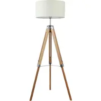 Eglo LANTADA gulvlampe krom/beige FSC