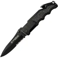Smith & Wesson Border Guard Swbg1s Serrated Folder Lommekniv