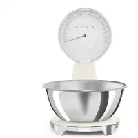 Smeg KSF01CRWW, Elektronisk kjøkkenvekt, 5 kg, 1 g, Krem, Plast, Silikon, Rustfritt stål, Benkeplate