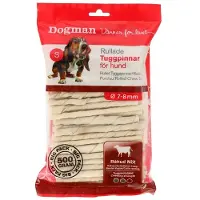Dogman Rullede tyggepinner Storfe råhud 500g (100-Pack)
