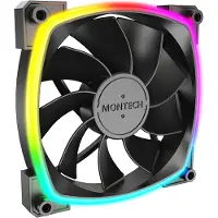 Montech RX120 PWM BK - Reverse - Kabinettvifte - 120mm - Svart med RGB LED-lys - 27 dBA
