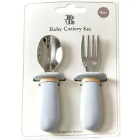 Jack o Juno Barnebestikk - Silikon/Rustfritt Stål - Glacier Grey - - OneSize - Bestikk