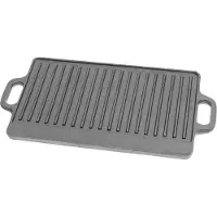 Mustang Vendbar støpejernsrist med rillet overflate og håndtak, 46 x 24 cm