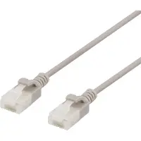 Deltaco U/UTP Cat6a patchkabel, slank, 3,5 mm diameter, 5 m, grå