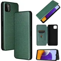 Mtp Products Samsung Galaxy A22 5G, Galaxy F42 5G Flip-deksel - Carbon Fiber - Grønn