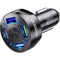 Mtp Products QC3.0 Hurtigbillader BK-358 - 4 x USB - Svart