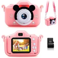 Mtp Products Barn Digitalkamera med 32GB Minnekort - Rosa