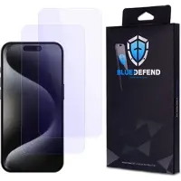 BlueDefend iPhone 15 Pro Max Anti-Blue Light Skjermbeskyttere Beskyttelsesglass - 2 stk.