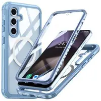 Mtp Products Samsung Galaxy S24 FE Magnetisk-deksel med Beskyttelsesglass - MagSafe-kompatibel - Blå