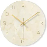 Mtp Products Dekorativ veggklokke med marmormønster - 30 cm - Beige