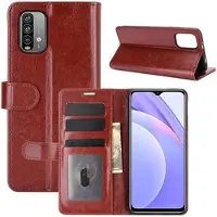 Mtp Products Xiaomi Redmi 9T/9 Power/Note 9 4G Lommebok-deksel med Magnetisk Lukning - Brun