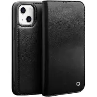 Qialino Classic iPhone 13 Mini Lommebok-deksel I Lær - Svart