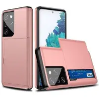 Mtp Products Samsung Galaxy S21 Ultra 5G Hybrid-deksel med Skyvekortspor - Roségull
