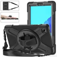 Mtp Products Samsung Galaxy Tab A7 Lite Heavy Duty 360 Deksel med Håndrem - Svart