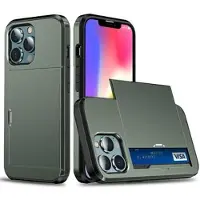 Mtp Products iPhone 13 Pro Hybrid-deksel med Skyvekortspor - Army Grøn