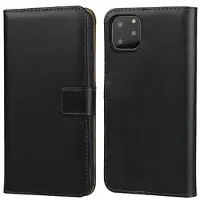 Mtp Products iPhone 11 Lær Lommebok-deksel med Stativ - Svart