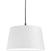 QAZQA Moderne pendellampe svart med hvit skjerm 45 cm - Pendant