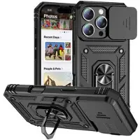 Mtp Products iPhone 16 Pro Hybrid-deksel med Roterende Ring med Kameraskjold - Svart