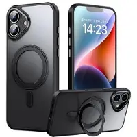 Mtp Products iPhone 16 Hybriddeksel med Magnetisk Stativ - svart