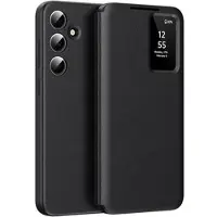 Mtp Products Samsung Galaxy S24 FE Smart Clear View Flip-deksel med kortspor - Svart